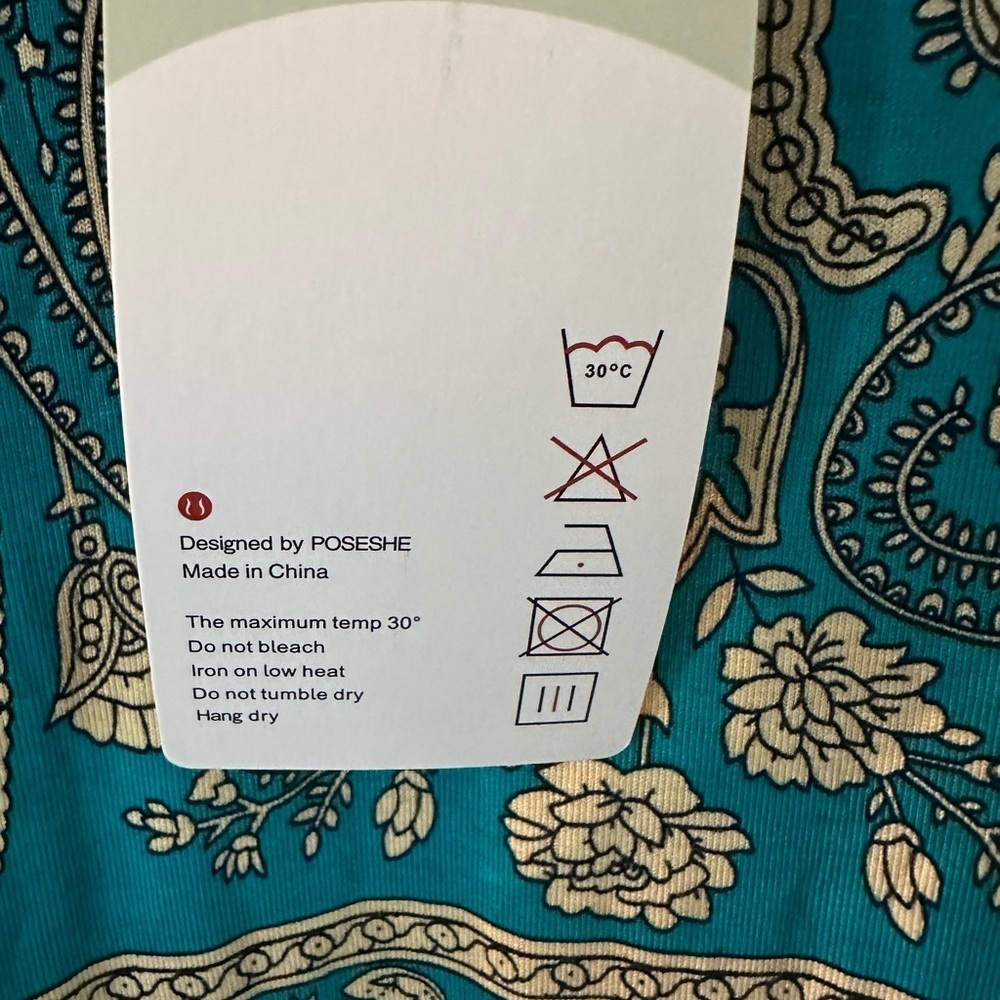 NWT Poseshe size 2x Teal and Tan Paisley Dress - Picture 5 of 6